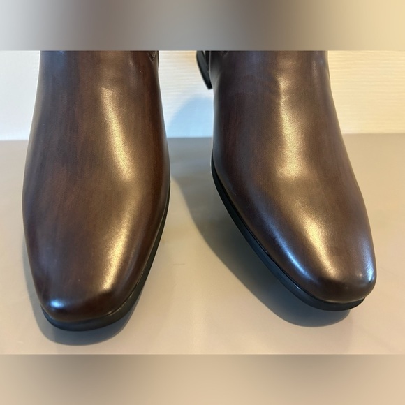 “Amapo” NWOT Men’s Brown Vegan Leather Side Zipper Ankle Boot Size 8.5/41 - Picture 6 of 14
